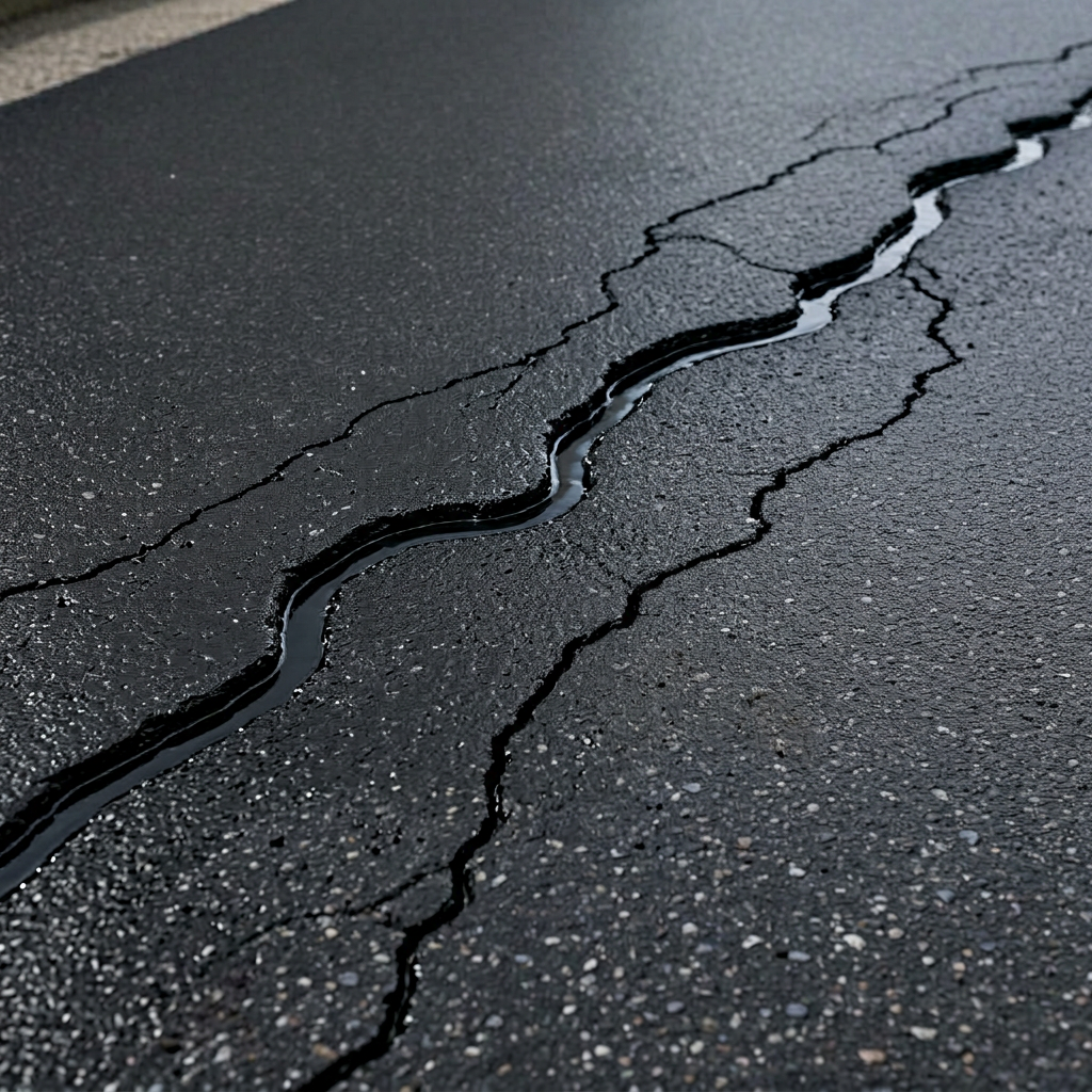 After: Crack Filling in Plainfield, IL — freshly sealcoated