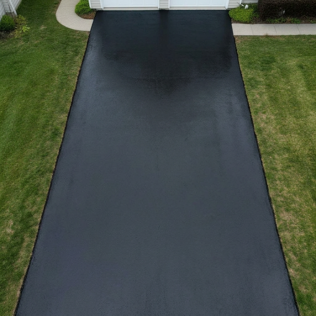 After: Residential Driveway Sealcoating in Naperville, IL — freshly sealcoated